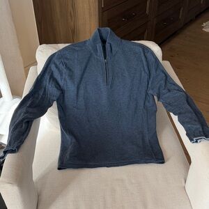 Greyson slate blue merino wool quarter zip